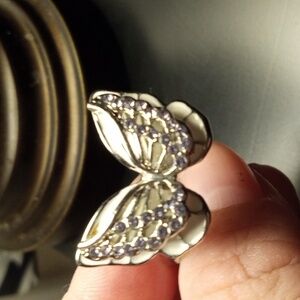 Butterfly Silver toned ring size 10